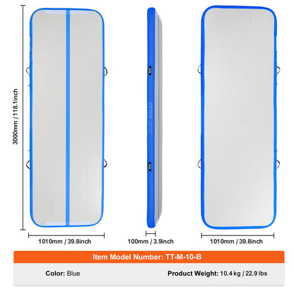 3,1 m uppblåsbar gymnastikmatta med pump för tumbling och airtrack