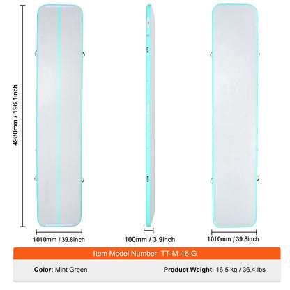 4.9 m Air Track Inflatable Training Tumbling Gymnastics Gym Mat with Pump