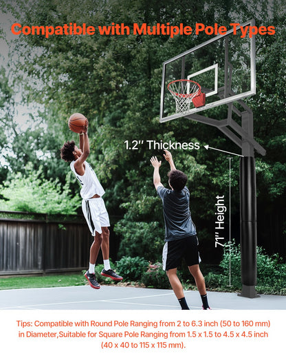 Basketball Pole Pad, 71 inch Tall and 1.2 inch Thick Heavy Duty Wrap Around Pole Padding, Fits 2-6.3 Round & 4.5x4.5 inch Square Pole, All-weather Waterproof Protective Pad for Basement Garage
