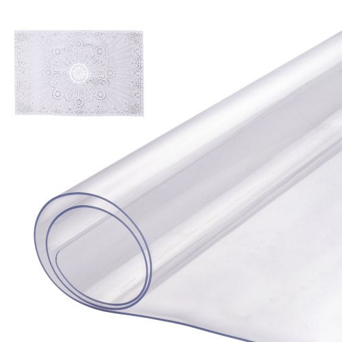 Plastbordsskydd, 16 x 32 tum 1,5 mm tjockt genomskinligt bordsskydd, rektangulär PVC-skrivbordsmatta, vattentät och lättrengörande skrivbordsunderlägg, för kontorsbyrå, matbord, nattduksbord