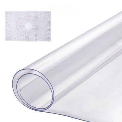 Plastbordsskydd, 16 x 32 tum 1,5 mm tjockt genomskinligt bordsskydd, rektangulär PVC-skrivbordsmatta, vattentät och lättrengörande skrivbordsunderlägg, för kontorsbyrå, matbord, nattduksbord
