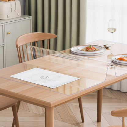 Plastbordsskydd, 36 x 48 tum 1,5 mm tjockt genomskinligt bordsskydd, rektangulär PVC-skrivbordsmatta, vattentät och lättrengörande skrivbordsunderlägg, för kontorsbyrå, matbord, nattduksbord