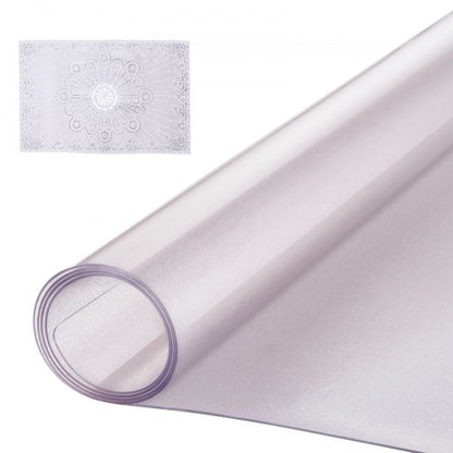 Plastbordsskydd, 36 x 60 tum 1,5 mm tjockt frostat bordsskydd, rektangulär PVC-skrivbordsmatta, vattentät och lättrengörande skrivbordsunderlägg, för kontorsbyrå, matbord, nattduksbord