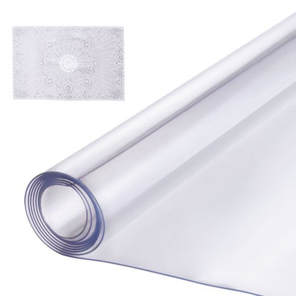 Plastbordsskydd, 54 x 54 tum 1,5 mm tjockt genomskinligt bordsskydd, fyrkantig PVC-skrivbordsmatta, vattentät och lättrengörande skrivbordsunderlägg, för kontorsbyrå, matbord, nattduksbord