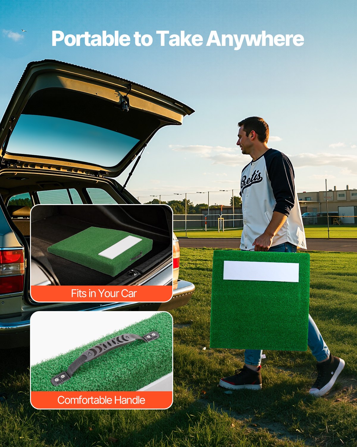 Pitching Mound, Portable Baseball Pitcher's Mound, 31 in Indoor Outdoor Pitching Practice and Training Equipment, Softball Pitching Aids with Antifade Turf, Pitching Rubber, Carry Handle