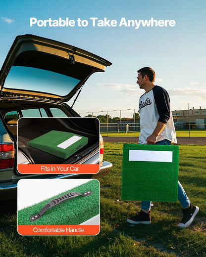 Pitching Mound, Portable Baseball Pitcher's Mound, 31 in Indoor Outdoor Pitching Practice and Training Equipment, Softball Pitching Aids with Antifade Turf, Pitching Rubber, Carry Handle