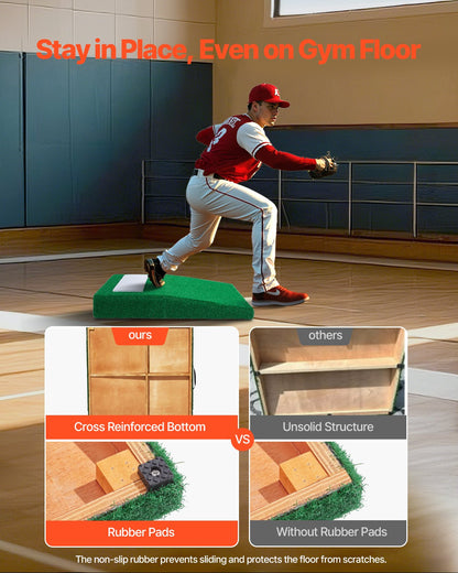 Pitching Mound, Portable Baseball Pitcher's Mound, 31 in Indoor Outdoor Pitching Practice and Training Equipment, Softball Pitching Aids with Antifade Turf, Pitching Rubber, Carry Handle