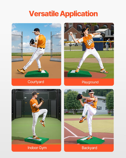 Pitching Mound, Portable Baseball Pitcher's Mound, 31 in Indoor Outdoor Pitching Practice and Training Equipment, Softball Pitching Aids with Antifade Turf, Pitching Rubber, Carry Handle