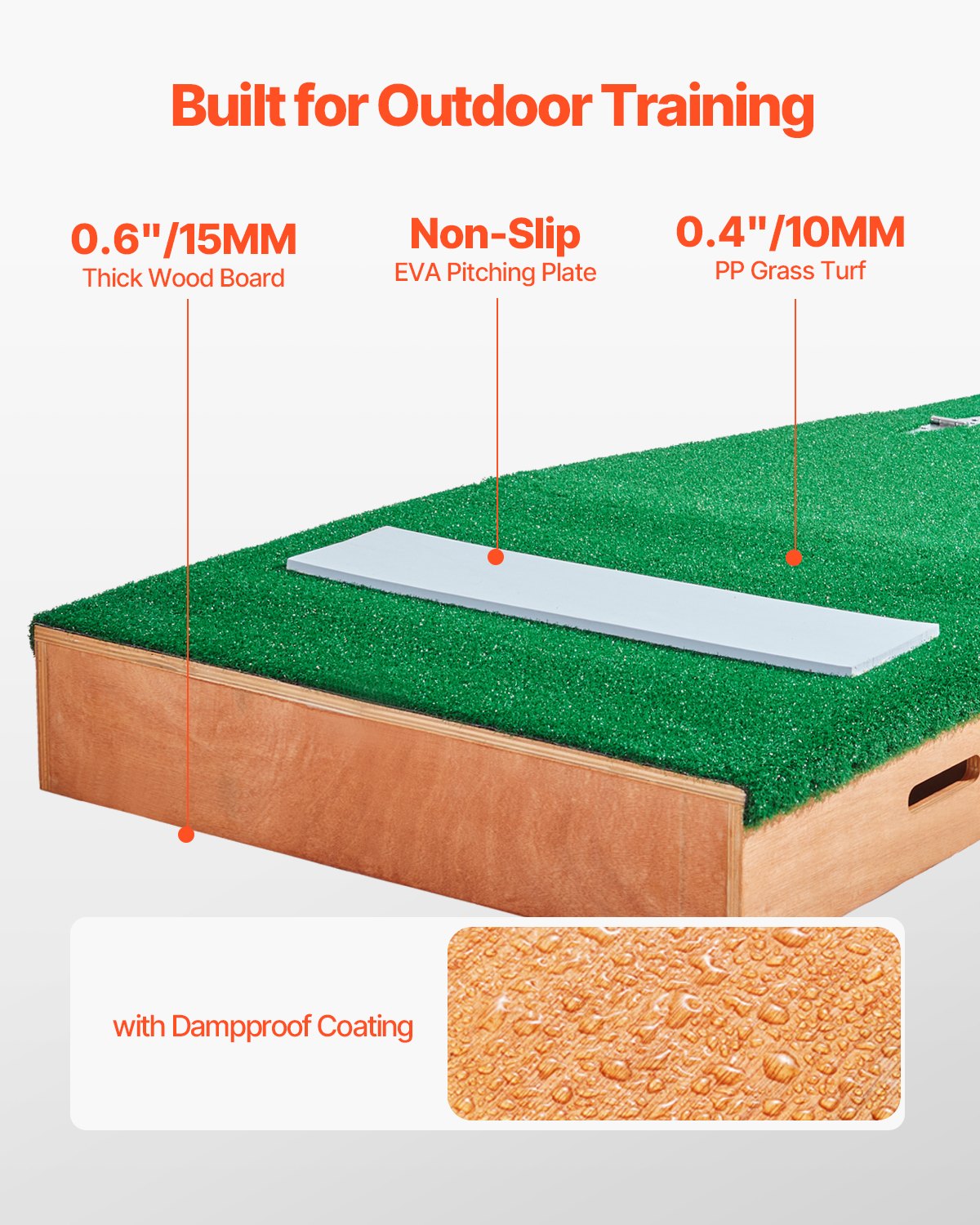 Pitching Mound, Portable Baseball Pitcher's Mound, 85 in Indoor Outdoor Pitching Practice and Training Equipment, Softball Pitching Aids with Antifade Turf, Pitching Rubber, Adjustable Base