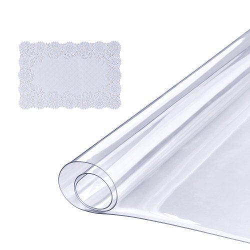Clear Table Cover Protector, 18" x 36" Rectangle Table Cover, 1.5 mm Thick PVC Plastic Tablecloth, Waterproof Desktop Protector for Writing Desk, Coffee Table, Dining Room Table