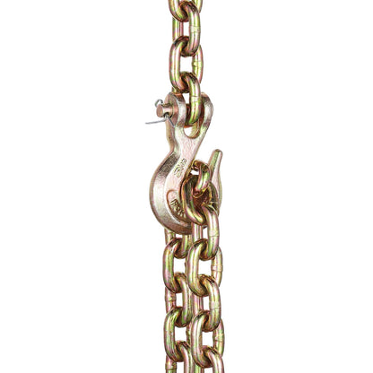 G80 Transport Binder Chain, 5/16" x 14.2' Tow Chain with Clevis Grab Hooks, 4900 lbs Safe Working Load, Heavy Duty Trailer Logging Chain for Transporting Towing Truck Tie Down Binding Equipment