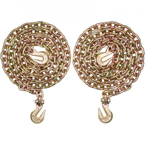 Binder Chain G80 Tie Down Tow Chain with Hooks 9.5mm x 313.9cm 2 Pack 3220.5 kg