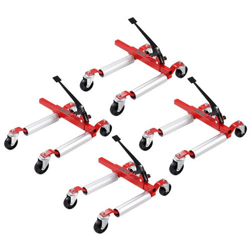 Wheel Dolly, Max Capacity 1500 Lbs Car Dolly, Car Jack Dolly Lifter with 360° Rotatable Wheels, Heavy Duty Vehicle Positioning Ratchet Tire Jack, for Vehicle Car Auto Repair Moving, Set of 4