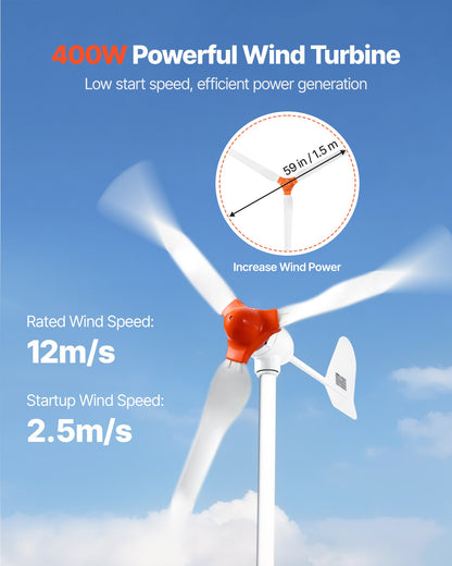 12V 600W Solar Wind Power Kit, 2PCS 100W Monocrystalline Panel + 400W Wind Turbine & Controller + 12.8V 100Ah LiFePO4 Battery + 1000W Hybrid Solar Inverter for Home RV Boat Camping Off-Grid