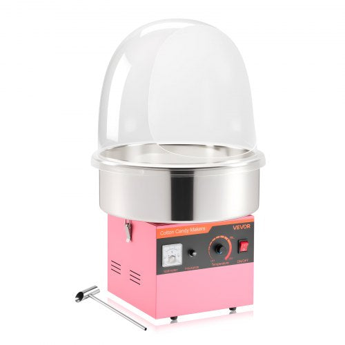 Electric Cotton Candy Machine, 1000W Electric Floss Maker With Cover, Commercial Cotton Candy Machine w/Stainless Steel Bowl & Sugar Scoop, Ideal for Home, Carnival, Birthday, Family Party, Pink