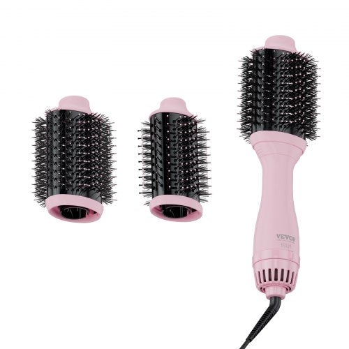 Hair Blow Dryer Brush, Ionic Hot Air Styling Brush with Electroplated Titanium, 2.6" & 2.95" Ceramic Coating Head, 4 in 1 Hair Styler and Volumizer with 4 Temp for Curling Drying Straightening