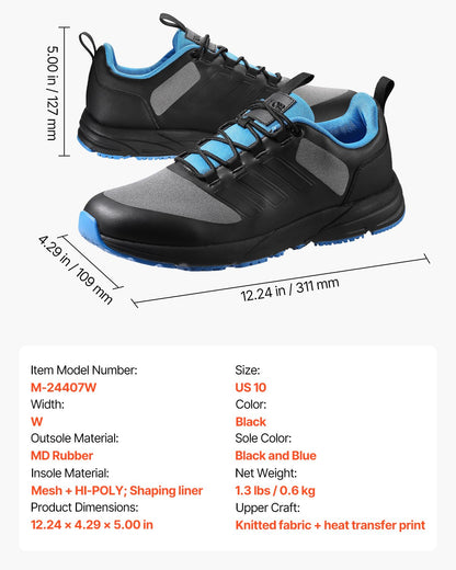 Crossträningsskor, W-vidd sneakers UK storlek 9, skor med bred tåbox, stöd för hålfoten och justerbar snörning, träningsskor för löpning, gymnastik, hundpromenader och tyngdlyftning (svart)