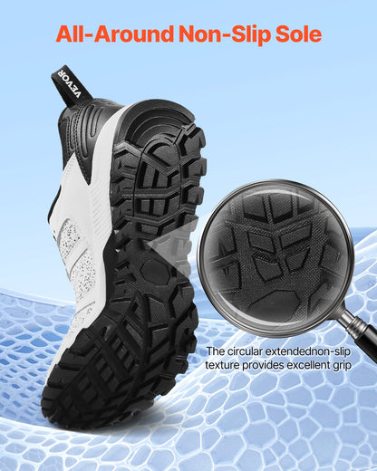 Cross Training Shoes, W Width Sneakers UK Size 8, Wide Toe Box Shoes with Arch Support & Adjustable Lace-up, Training Shoes for Running, Gymnastics, Dog Walking, and Weightlifting (White)