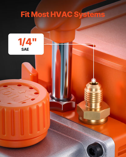 AC Vacuum Pump and Gauge Set, 3.5 CFM 99 L/min, Single Stage Rotary Vane HVAC Vacuum Pump, A/C Manifold Gauge Kit, for R134a R22 R410a R1234YF R32, with Carry Bag, for Auto HVAC Air Conditioning