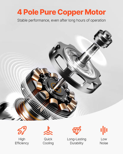 Vakuumpump, 233 L/min (4 CFM), HVAC enstegs roterande lamellvakuumpump, för R134a R22 R410a-system, vakuumpumpsats för bil-AC med oljeflaska, för underhåll av billuftkonditionering, hartsavgasning