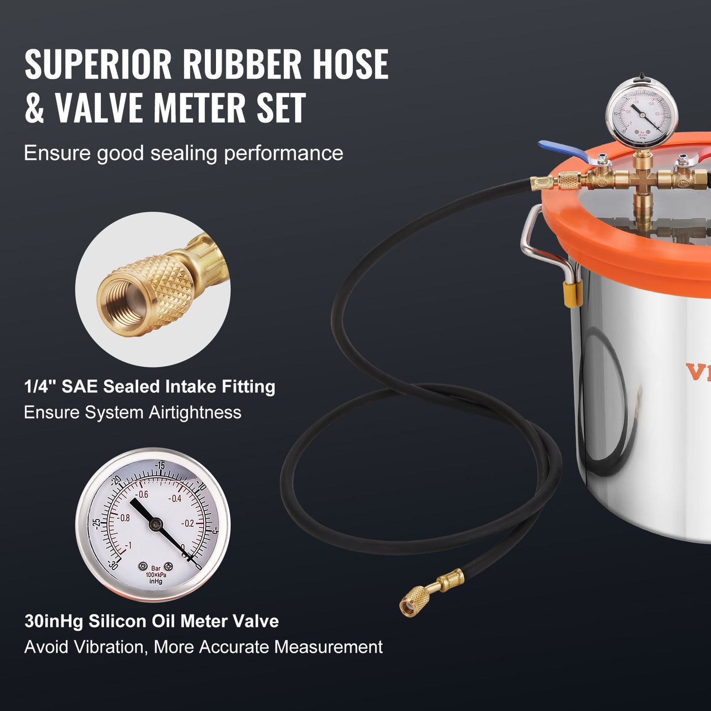 18.9 L Vacuum Chamber and 3.5 CFM Pump Kit, Tempered Glass Lid Vacuum Degassing Chamber Kit, Single Stage Vacuum Pump with 250 ml Oil Bottle, for Stabilizing Wood, Degassing Silicones, Epoxies
