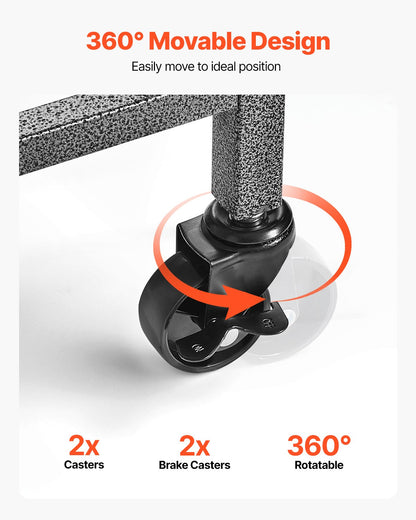 Fiskespöhållare för 15 spön, mobil spövagn med hjul, fiskeredskapsorganisatör för garage, inomhusbruk, för fiskeredskapslåda, förvaring av rulltillbehör, presenter till män
