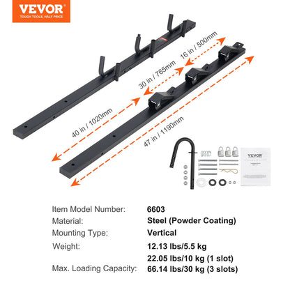 Trimmer Rack, 3 Place Weeder Trimmer Rack, Locking Trim Holder Landscape Trailer Rack Carrier Mount on Open Pickup/Trailer Enclosed Trailers, Pair