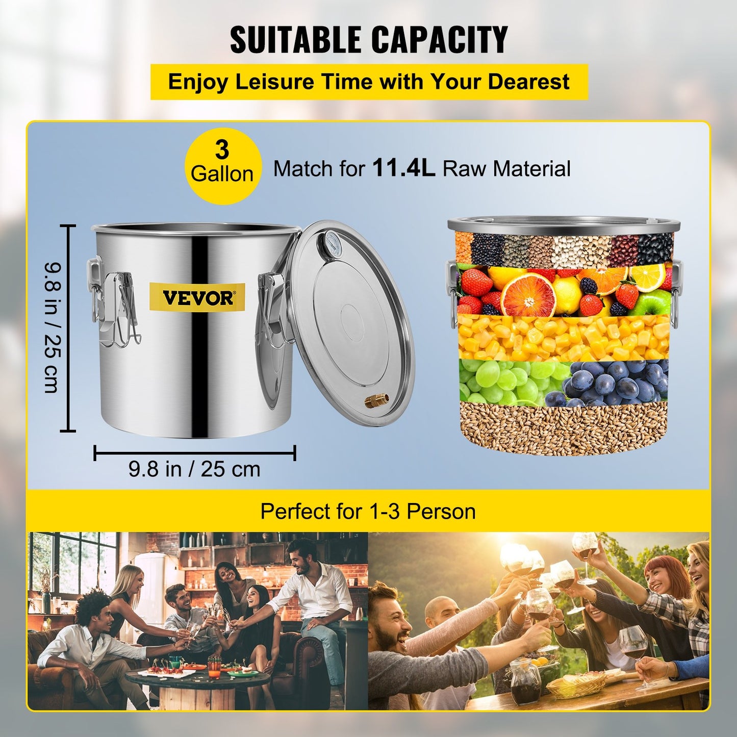 Destillationssats för hembränt, 12,5 liter vatten, eterisk olja, med vattenpump