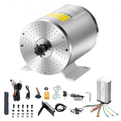 1800W Electric Brushless DC Motor Kit - 48V 4500rpm Motor with Upgraded Speed Controller, Foot Pedal and Throttle Grip Kit for Go Karts E-Bike Motorcycle Scooter