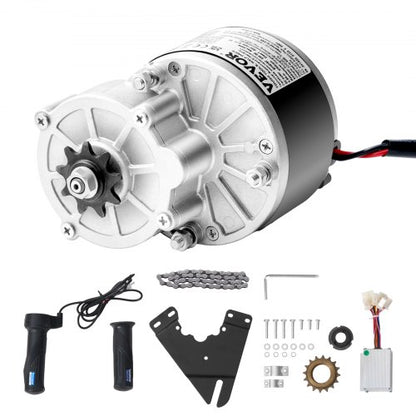 250W Electric Powerful DC Motor Kit - 24V 2700rpm Brushed Motor with Upgraded Speed Controller, Throttle Grip Kit for Go Karts E-Bike Motorcycle Scooter