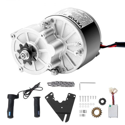 250W Electric Powerful DC Motor Kit - 24V 2700rpm Brushed Motor with Upgraded Speed Controller, Throttle Grip Kit for Go Karts E-Bike Motorcycle Scooter