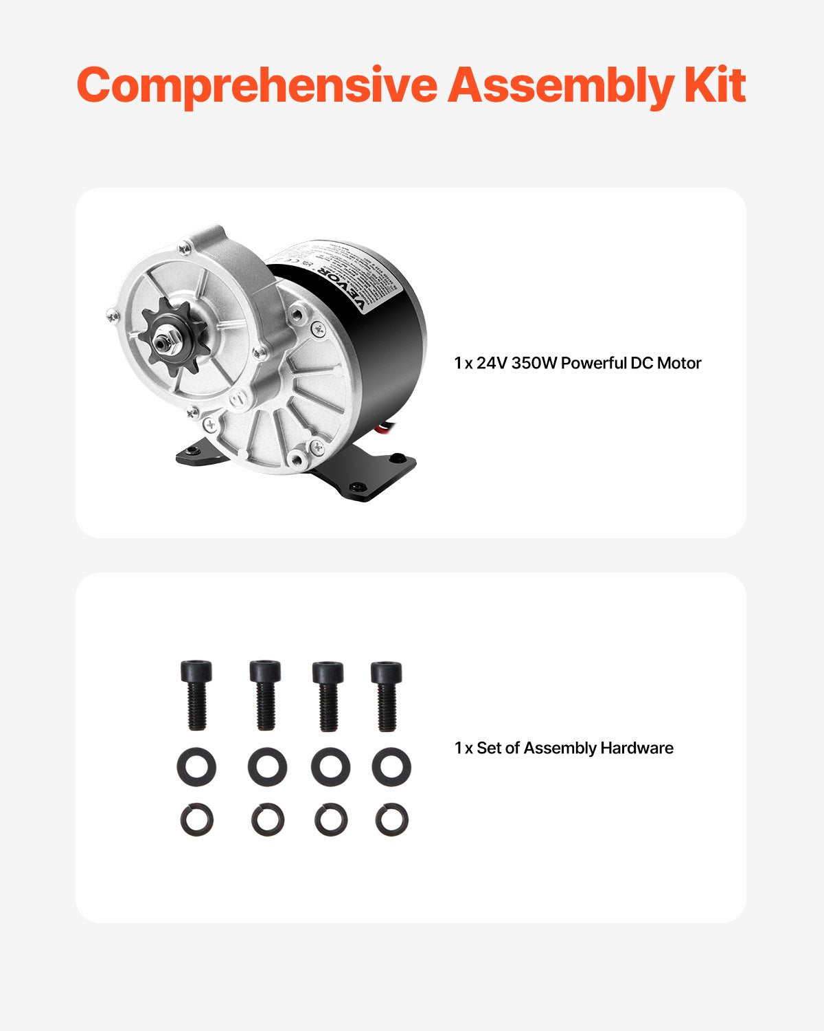 350W Electric Powerful DC Motor, 24V 3000rpm Go Kart Electric Brushed Motor, Electric Dirt Bike Motor Engine for E-Bike Motorcycle Scooter DIY