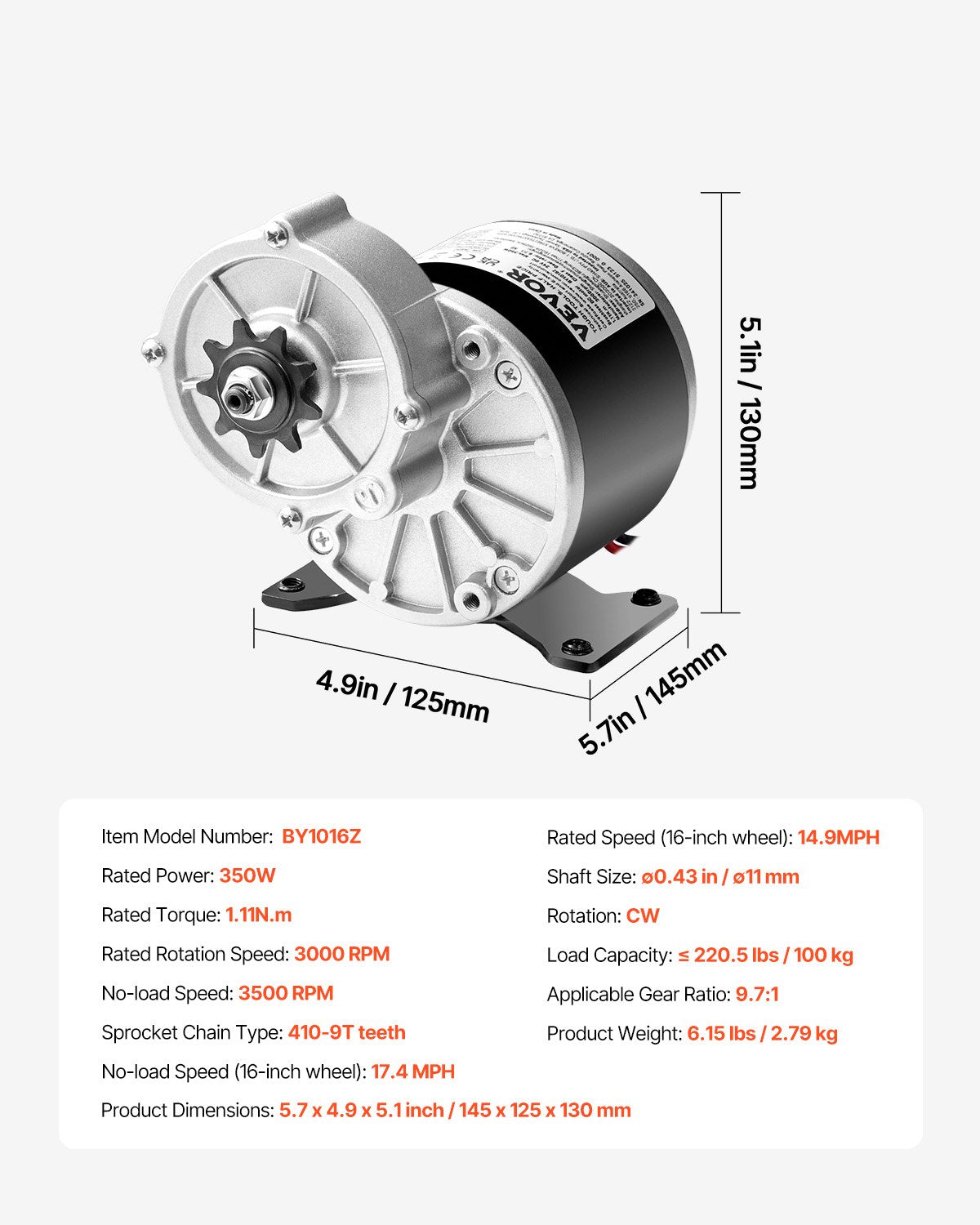 350W Electric Powerful DC Motor, 24V 3000rpm Go Kart Electric Brushed Motor, Electric Dirt Bike Motor Engine for E-Bike Motorcycle Scooter DIY
