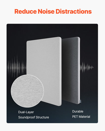 Desk Divider Privacy Panel, 1524 x 610 mm Clamp-on Office Desk Partition, PET Cubicle Partition Panel, Workstation Privacy Divider with 2 C-Type Clamps for Office, Sturdy Room, Library