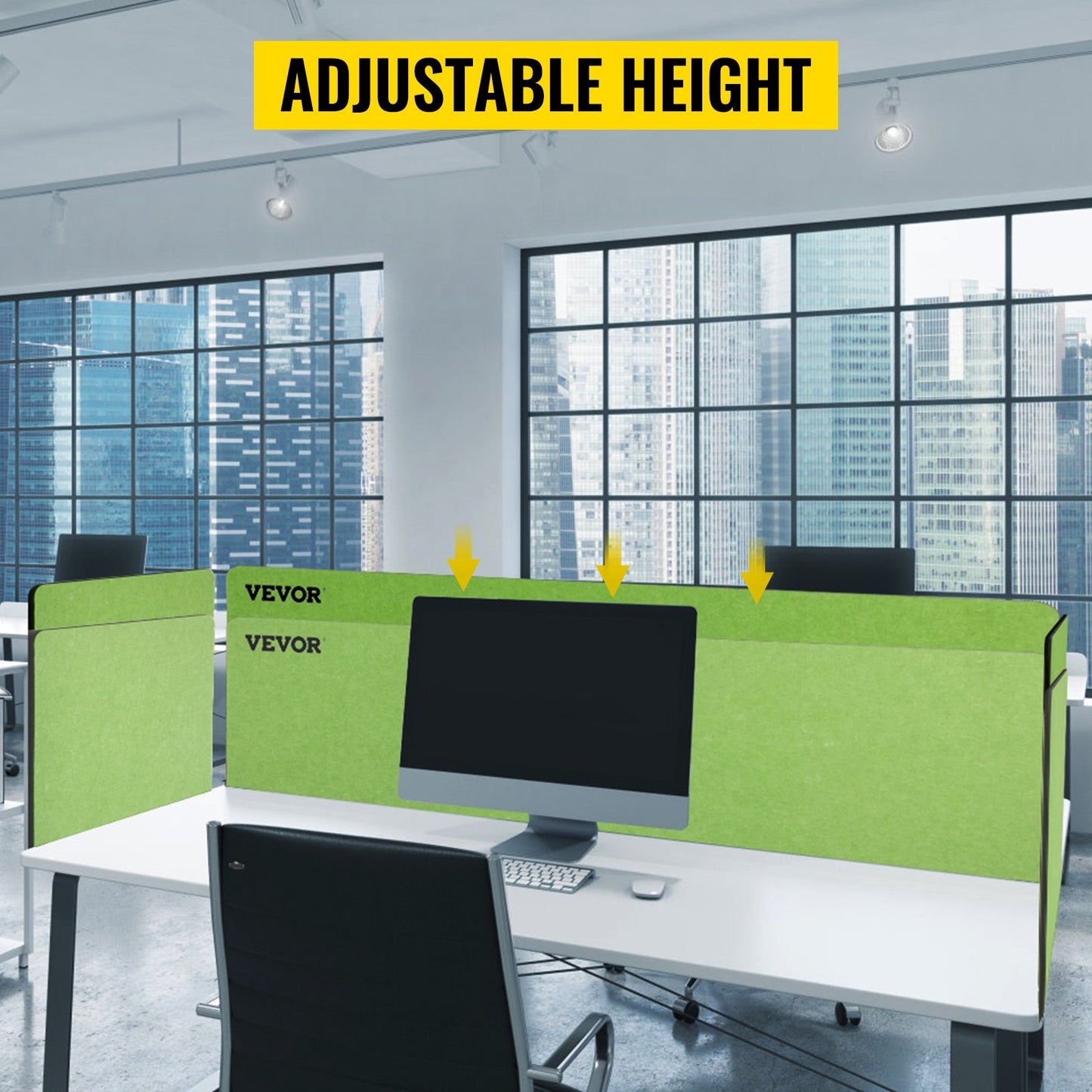 Desk Divider 60'' Desk Privacy Panel, 3 Panels Privacy Acoustic Panel, Sound Absorbing Acoustic Privacy Panel, Reduce Noise and Visual Distractions, Lightweight Clamp-on Divider Green