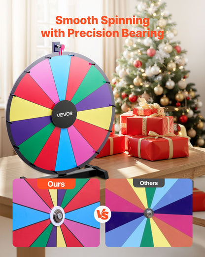 610 mm snurrande prishjul, 14 platser med stativ, bordsroulette med whiteboard och 2 markörer, 6 färger, enkel montering, för fest, pub, mässa, karnevalsevenemang