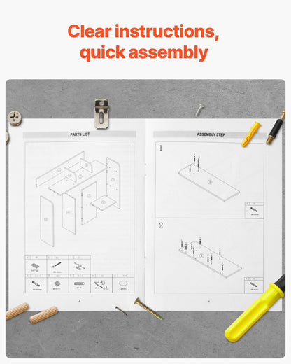 Skrivbordsbokhylla, förvaringsorganisatör i trä med två våningar, 91,5 x 23,5 x 61,5 cm förvaringsställ i trä, bokhylla med halkfria fötter, för kontor, hem och studentrum