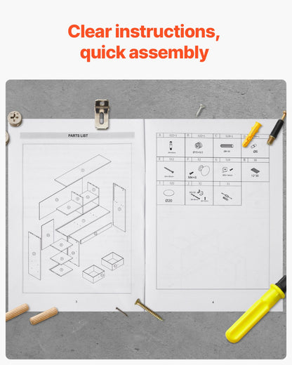 Desktop Bookshelf, 3-Tier Desktop Storage Organizer, 37" x 10" x 31.1" Office Storage Rack Wood Display Shelf, Desktop Bookshelf Hutch with Two Fabric Drawers, for Office, Home & Dorm, Black
