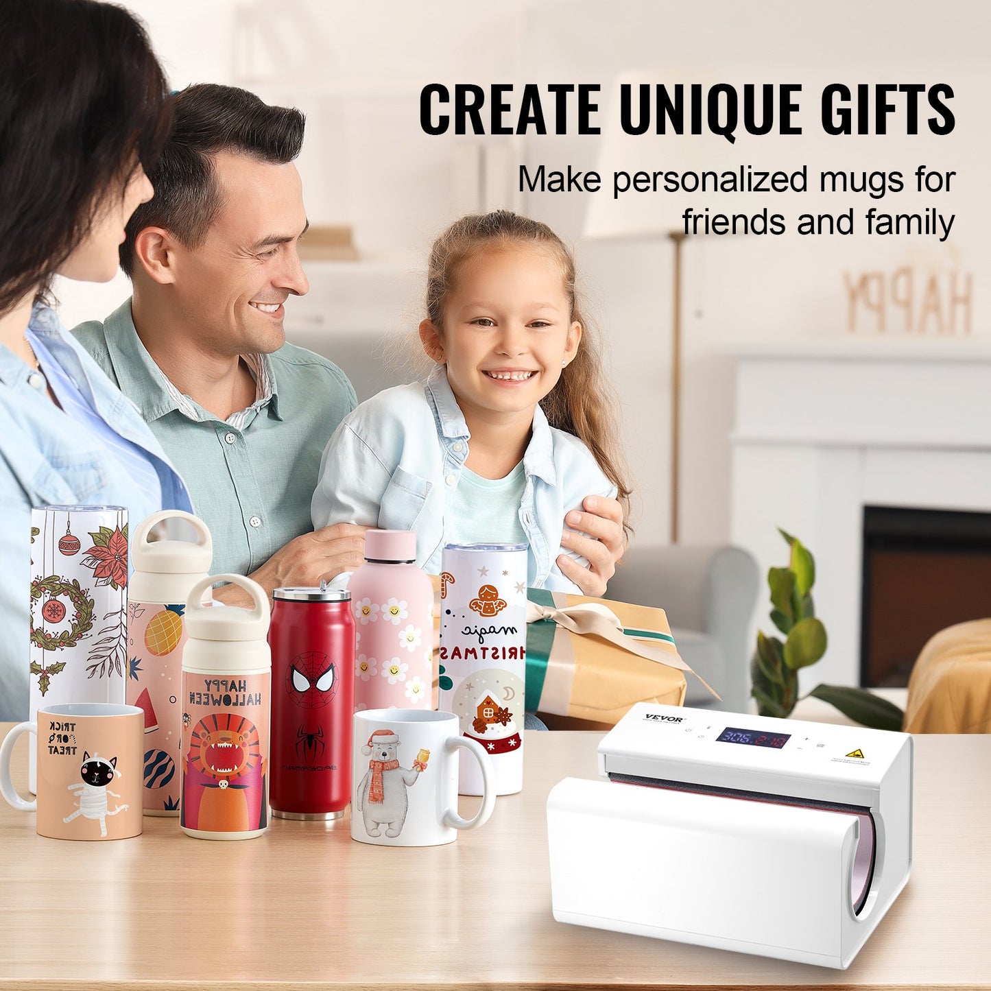 Automatisk värmepress för tumlare 311,8-850,5 g sublimeringsmugg värmepress vit