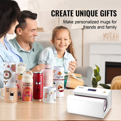 Automatisk värmepress för tumlare 311,8-850,5 g sublimeringsmugg värmepress vit