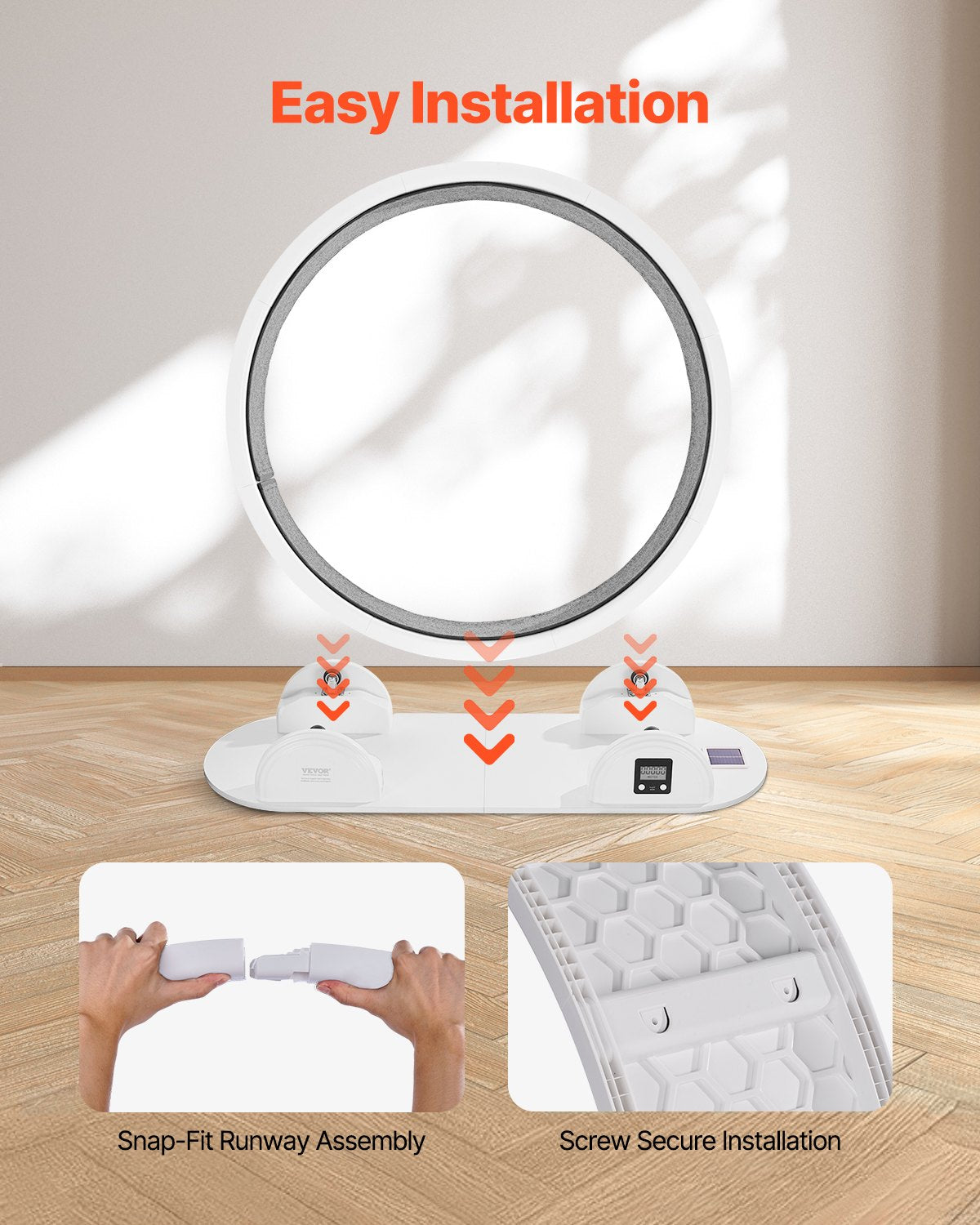 Cat Exercise Wheel with Pedometer, 40.8 in, Cat Running Wheel with Brake & Carpeted Runway, Quiet Cat Treadmill for Indoor Cats Under 30lbs, Cat Exerciser for Pets Health & Fitness White