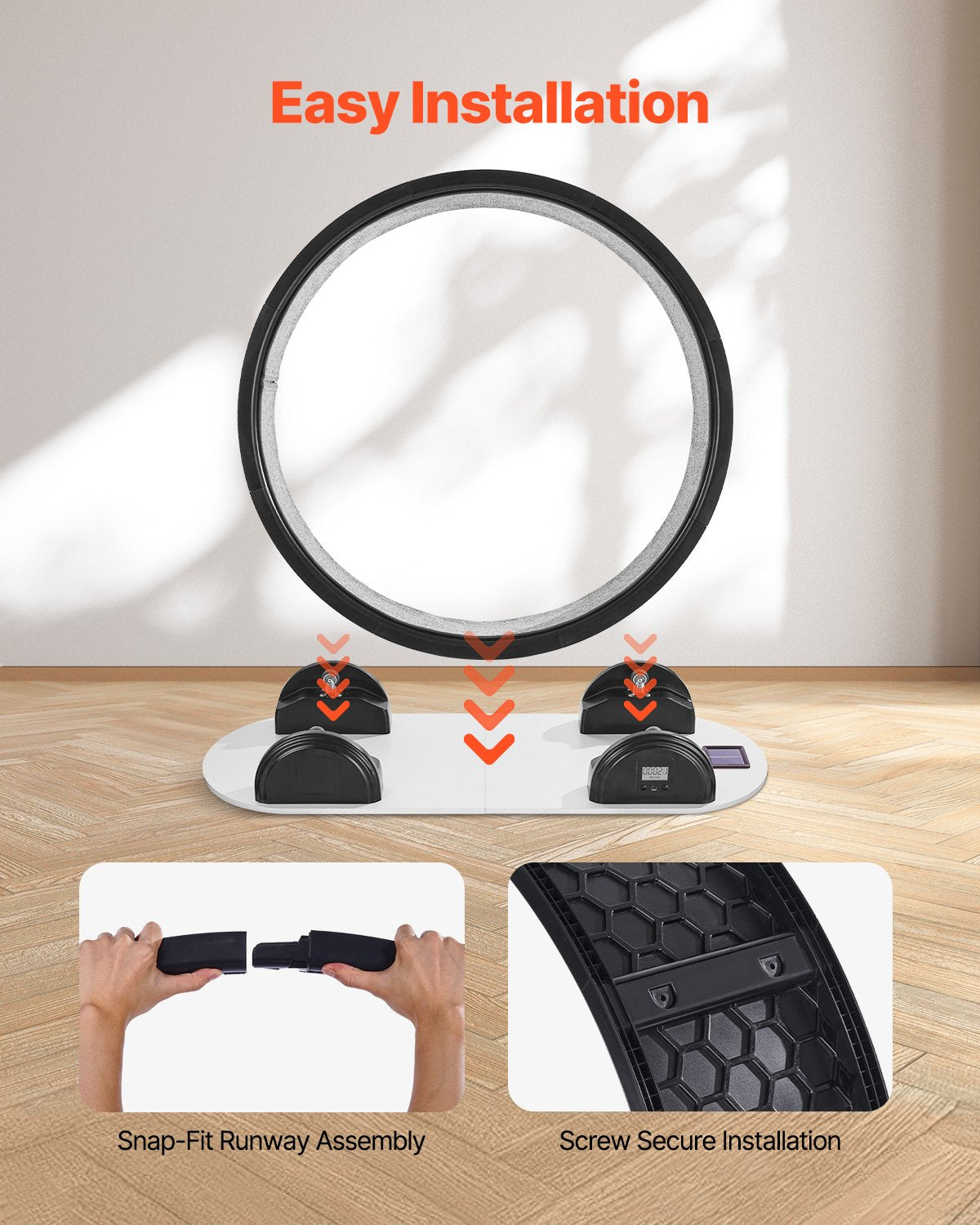 Cat Exercise Wheel with Pedometer, 40.8 in, Cat Running Wheel with Brake & Carpeted Runway, Quiet Cat Treadmill for Indoor Cats Under 30lbs, Cat Exerciser for Pets Health & Fitness Black