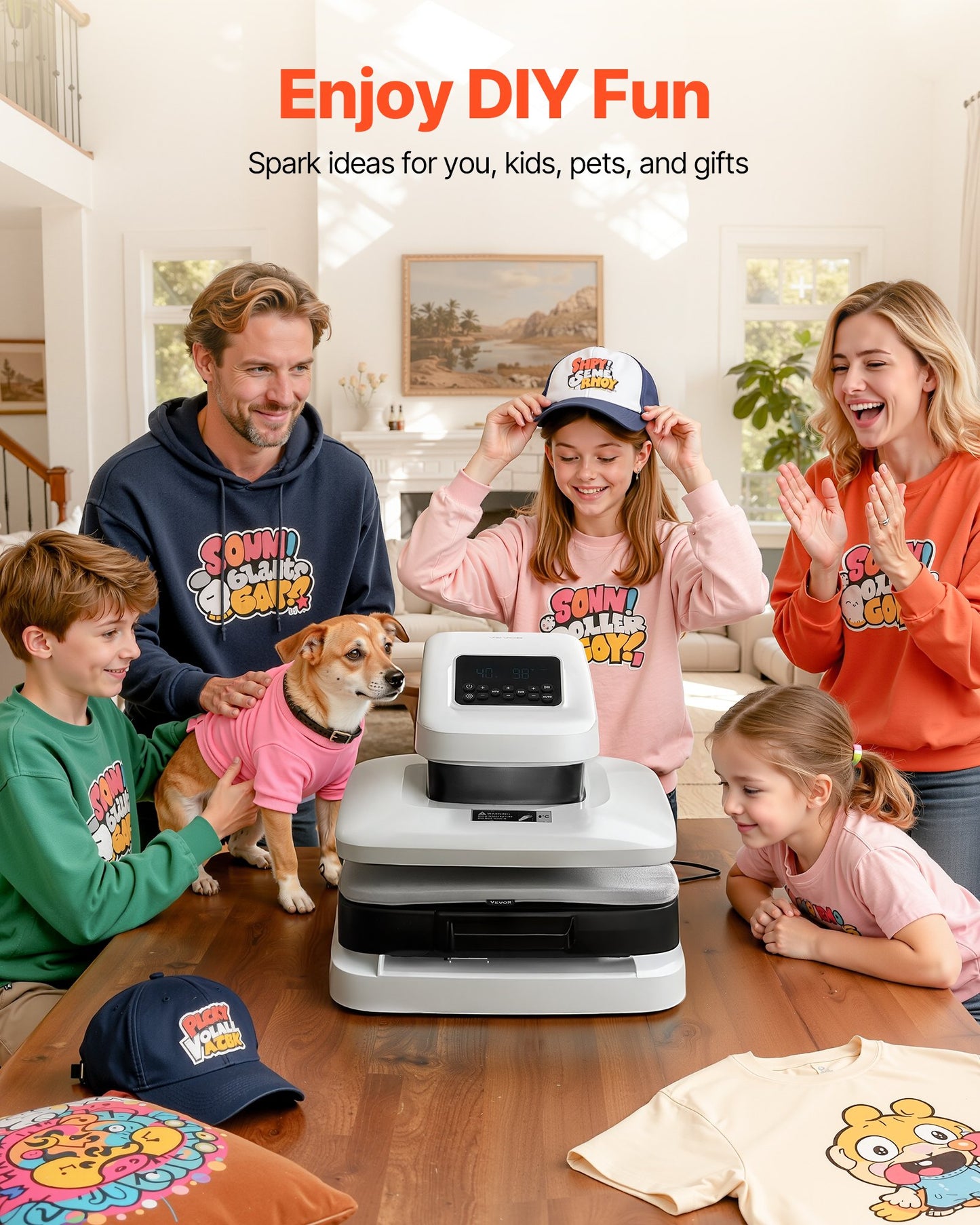 Auto Heat Press Machine, 38 x 38 cm, T-Shirt Press Machine with Auto Release and Adjustable Pressure, Digital Display, Rapid Heating, for Sublimation, Vinyl, Heat Transfer Projects, White