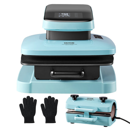 Auto Heat Press Machine Kit Tumbler Press 2-in-1, 15 x 15 in/38.1 x 38.1 cm Smart T Shirt Press Machine with Auto Release, Tumbler Press Machine for 11-30 oz/ 311.8-850 g Tumblers, for Sublimation Heat Transfers Projects