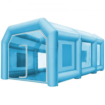 Inflatable Tent 999.2 x 498.5 x 399.3 cm Inflatable Spray Booth Tent Inflatable Paint Booth Tent Car Paint Booth Giant Workstation 210D Oxford Fabric With 2 Blowers