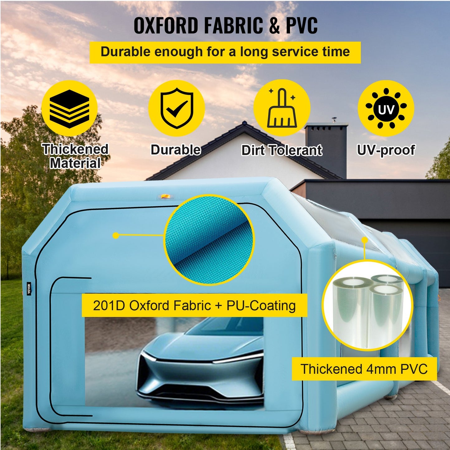 Inflatable Spray Booth Car Paint Tent 8.5 x 4.6 x 3 m Filter System 2 Blowers