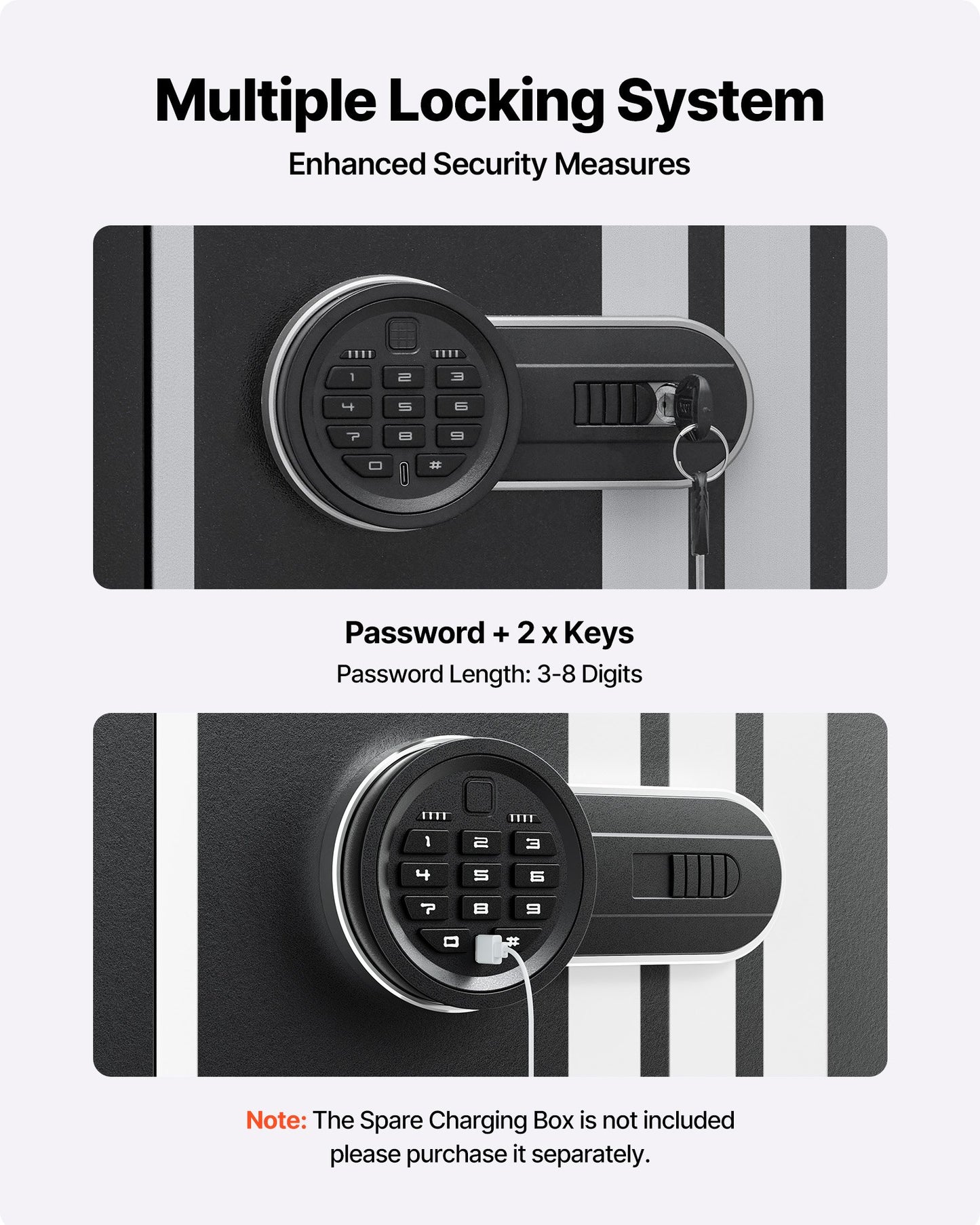 4 Gun Safe, Long Gun Cabinet for Rifles and Pistols, Quick Access Rifle Safe with 3 Ammo Slots and 2 Adjustable Racks, Large Digital Cabinet with Key and Password Lock