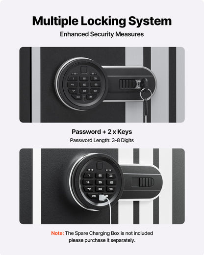4 Gun Safe, Long Gun Cabinet for Rifles and Pistols, Quick Access Rifle Safe with 3 Ammo Slots and 2 Adjustable Racks, Large Digital Cabinet with Key and Password Lock