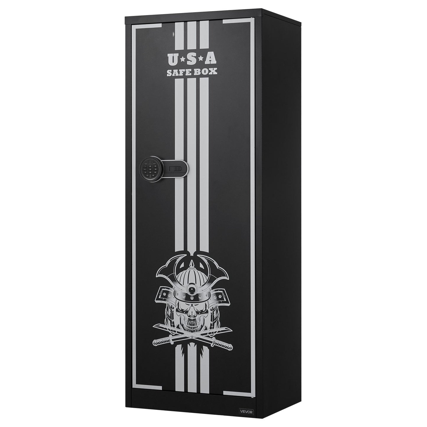 4 Gun Safe, Long Gun Cabinet for Rifles and Pistols, Quick Access Rifle Safe with 3 Ammo Slots and 2 Adjustable Racks, Large Digital Cabinet with Key and Password Lock