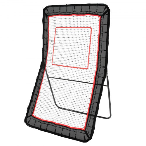 Lacrosse Rebounder for Backyard, 1219.2 x 2133.6 mm Volleyball Bounce Back Net, Pitchback Throwback Baseball Softball Return Training Screen, Adjustable Angle Shooting Practice Training Wall with Target